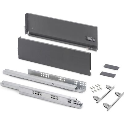 EMUCA Tiroir extérieur Vertex avec réglages 3D hauteur 93mm - 40kg - profondeur 550mm - Acier - Gris anthracite - Publicité EMUCA Tiroir extérieur Vertex avec réglages 3D hauteur 93mm - 40kg - profondeur 550mm - Acier - Gris anthracite - Publicité