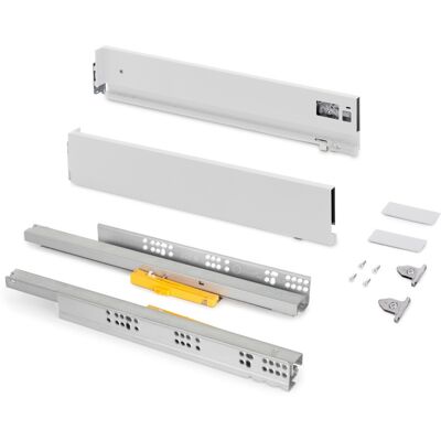 EMUCA Tiroir extérieur Vertex Push Synchro avec réglages 3D - hauteur 93mm - 40kg - profondeur 350mm - Acier - Peint en blanc - Publicité EMUCA Tiroir extérieur Vertex Push Synchro avec réglages 3D - hauteur 93mm - 40kg - profondeur 350mm - Acier - Peint en blanc - Publicité