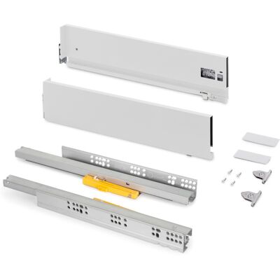 EMUCA Tiroir extérieur Vertex Push Synchro avec réglages 3D - hauteur 131mm - 40kg - profondeur 450mm - Acier - Peint en blanc - Publicité EMUCA Tiroir extérieur Vertex Push Synchro avec réglages 3D - hauteur 131mm - 40kg - profondeur 450mm - Acier - Peint en blanc - Publicité