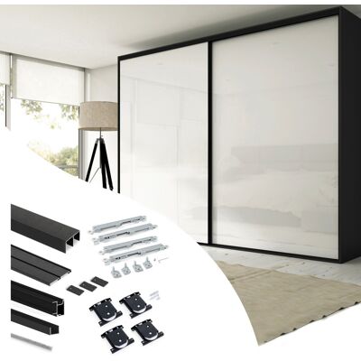 EMUCA Kit de quincaillerie pour armoire à 2 portes coulissantes avec fermeture souple Placard 74 - Modèle de poignée Sharp - épaisse - Publicité EMUCA Kit de quincaillerie pour armoire à 2 portes coulissantes avec fermeture souple Placard 74 - Modèle de poignée Sharp - épaisse - Publicité