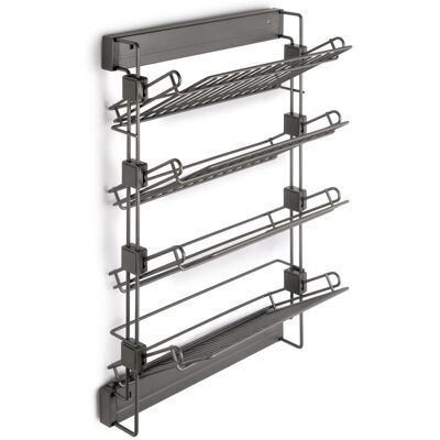 EMUCA Porte-chaussures latéral coulissant pour placards et dressing Quartz - Gauche - Acier - Titane - Publicité EMUCA Porte-chaussures latéral coulissant pour placards et dressing Quartz - Gauche - Acier - Titane - Publicité