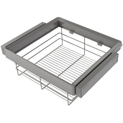 EMUCA Kit tiroir en fil métallique et rack ajustable Quartz pour armoires - glissières extension totale et à fermeture douce - Modul - Publicité EMUCA Kit tiroir en fil métallique et rack ajustable Quartz pour armoires - glissières extension totale et à fermeture douce - Modul - Publicité