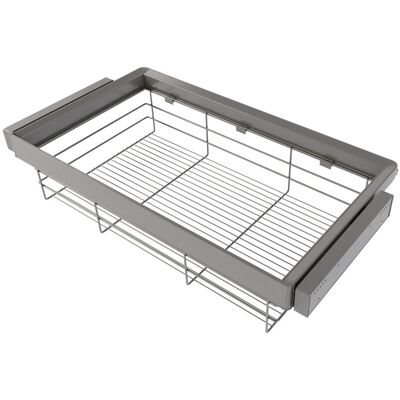 EMUCA Kit tiroir en fil métallique et rack ajustable Quartz pour armoires - glissières extension totale et à fermeture douce - Modul - Publicité EMUCA Kit tiroir en fil métallique et rack ajustable Quartz pour armoires - glissières extension totale et à fermeture douce - Modul - Publicité