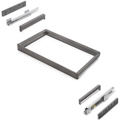 EMUCA Rack avec glissières à extension totale et à fermeture douce pour accessoires d'armoire Quartz - 712-738mm - Aluminium et plas - Publicité EMUCA Rack avec glissières à extension totale et à fermeture douce pour accessoires d'armoire Quartz - 712-738mm - Aluminium et plas - Publicité