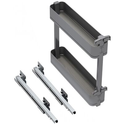 EMUCA Porte-bouteilles latéral extractible Harmony avec fermeture amortie - Module largeur 150mm hauteur 700mm - Acier et Bois - Gr - Publicité EMUCA Porte-bouteilles latéral extractible Harmony avec fermeture amortie - Module largeur 150mm hauteur 700mm - Acier et Bois - Gr - Publicité