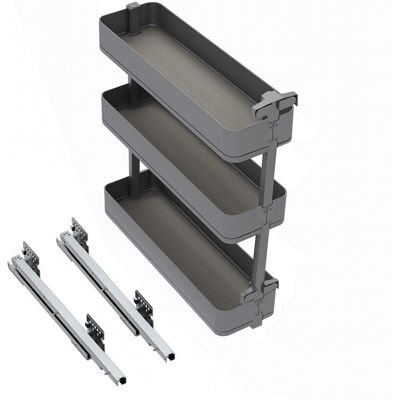 EMUCA Porte-bouteilles latéral extractible Harmony avec fermeture amortie - Module largeur 200mm hauteur 800mm - Acier et Bois - Gr - Publicité EMUCA Porte-bouteilles latéral extractible Harmony avec fermeture amortie - Module largeur 200mm hauteur 800mm - Acier et Bois - Gr - Publicité