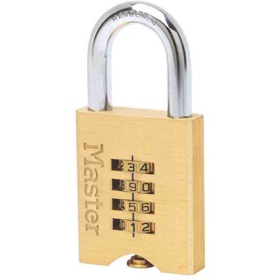 MASTER LOCK Cadenas laiton massif haute sécurité à combinaison 50 mm - Publicité MASTER LOCK Cadenas laiton massif haute sécurité à combinaison 50 mm - Publicité