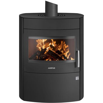 Justus Agero 2.0 - Poêle à bois ovale en acier - 7kW - Publicité Justus Agero 2.0 - Poêle à bois ovale en acier - 7kW - Publicité