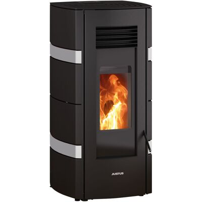 JUSTUS Sia Poêle à pellets - 8kW, Blanc/Noir, Programmable, Acier & Pierre - Publicité JUSTUS Sia Poêle à pellets - 8kW, Blanc/Noir, Programmable, Acier & Pierre - Publicité