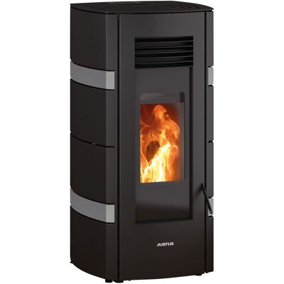 Poêle à pellets JUSTUS Sia - 8kW, Noir, Vermiculite, Fenêtre en verre - Publicité Poêle à pellets JUSTUS Sia - 8kW, Noir, Vermiculite, Fenêtre en verre - Publicité