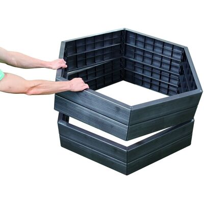GRAF Kit 2 carrés potager ERGO avec 2 extensions - héxagone - Publicité GRAF Kit 2 carrés potager ERGO avec 2 extensions - héxagone - Publicité