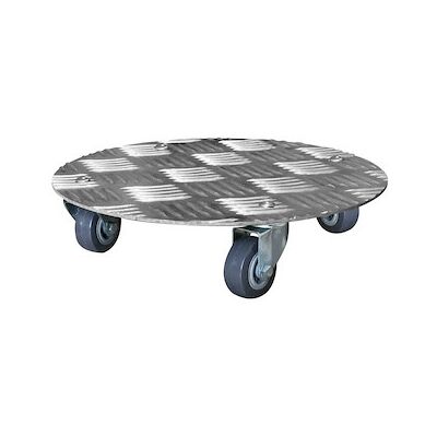 Jany Support de pots - aluminium - à roulette - diamètre 30 cm - Publicité Jany Support de pots - aluminium - à roulette - diamètre 30 cm - Publicité