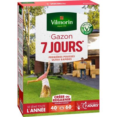 Gazon 7 jours VILMORIN, 1 kg, 40 m² - Publicité Gazon 7 jours VILMORIN, 1 kg, 40 m² - Publicité