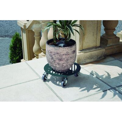 NORTENE Support à roulettes décoratif bleu vert Ø 30 cm - hauteur 8,5 cm - pour pot de fleurs - Publicité NORTENE Support à roulettes décoratif bleu vert Ø 30 cm - hauteur 8,5 cm - pour pot de fleurs - Publicité