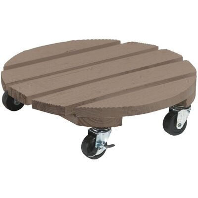 NORTENE Support à roulettes bois "Flora Roll Color" - Taupe - 40 cm - Publicité NORTENE Support à roulettes bois "Flora Roll Color" - Taupe - 40 cm - Publicité