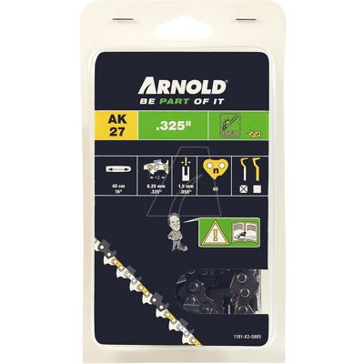 Chaîne de tronçonneuse Arnold - 65 maillons, 0,325" - Compatible avec modèles OEM - Publicité Chaîne de tronçonneuse Arnold - 65 maillons, 0,325" - Compatible avec modèles OEM - Publicité