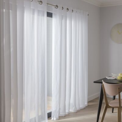 LINDER Voilage transparent, Chic blanc l.145 x H.240 cm - Publicité LINDER Voilage transparent, Chic blanc l.145 x H.240 cm - Publicité
