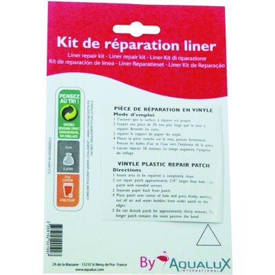 Aqualux - Kit de réparation pour piscines - 5 patches vinyl - Publicité Aqualux - Kit de réparation pour piscines - 5 patches vinyl - Publicité