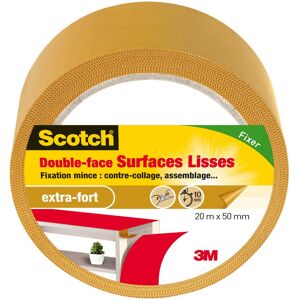 Rouleau adhésif double face surfaces lisses SCOTCH L.20 M x l.50 mm - Publicité Rouleau adhésif double face surfaces lisses SCOTCH L.20 M x l.50 mm - Publicité