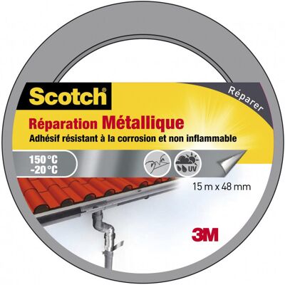 Ruban de réparation Scotch - Métallique - 15m x 48mm - Publicité Ruban de réparation Scotch - Métallique - 15m x 48mm - Publicité