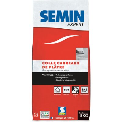 Semin Colle Gesso pour Piastrelle - 5 kg - Intérieur - Publicité Semin Colle Gesso pour Piastrelle - 5 kg - Intérieur - Publicité
