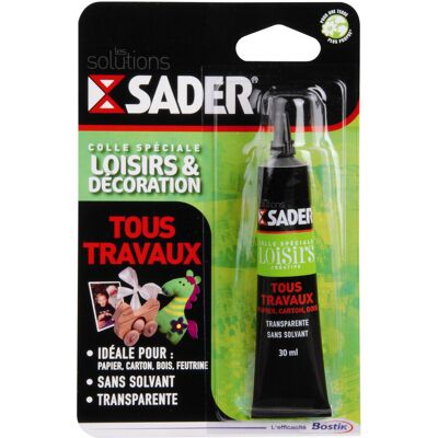 Colle réparation Spéciale loisirs & décoration SADER, 30ml - Publicité Colle réparation Spéciale loisirs & décoration SADER, 30ml - Publicité