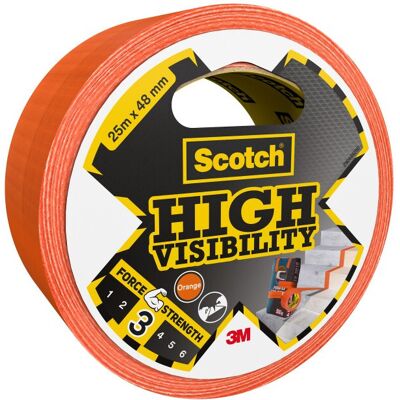 Adhésif de réparation SCOTCH High visibility, une face L.25 m x l.48 mm orange - Publicité Adhésif de réparation SCOTCH High visibility, une face L.25 m x l.48 mm orange - Publicité