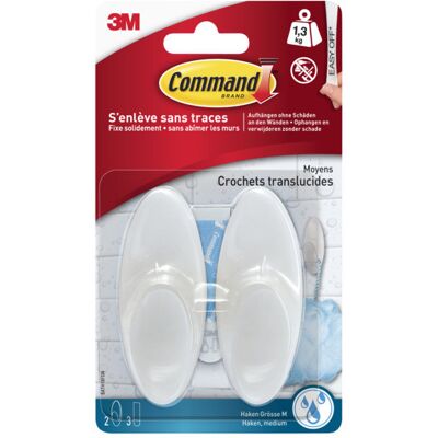 Lot de 2 crochets résistant à l'eau Glacé, COMMAND, blanc 1.3 kg - Publicité Lot de 2 crochets résistant à l'eau Glacé, COMMAND, blanc 1.3 kg - Publicité