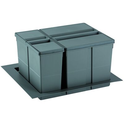 Sans marque Trieur à déchets 9XL Systeme 600mm 1x26l+1x11l gris - Publicité Sans marque Trieur à déchets 9XL Systeme 600mm 1x26l+1x11l gris - Publicité