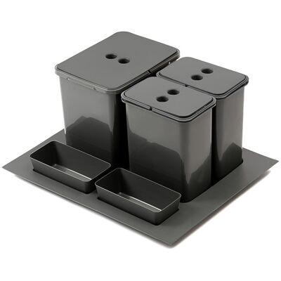 Sans marque Trieur à déchets 1x16 + 2x8 l inséré dans tiroir 600 mm, anthracite - Publicité Sans marque Trieur à déchets 1x16 + 2x8 l inséré dans tiroir 600 mm, anthracite - Publicité