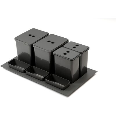 Sans marque Trieur à déchets 2x16 + 2x8 l inséré dans tiroir 800 - 900 mm, anthracite - Publicité Sans marque Trieur à déchets 2x16 + 2x8 l inséré dans tiroir 800 - 900 mm, anthracite - Publicité