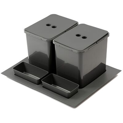 Sans marque Trieur à déchets 2x16 l insert pour tiroir 600 mm, anthracite - Publicité Sans marque Trieur à déchets 2x16 l insert pour tiroir 600 mm, anthracite - Publicité