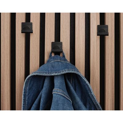 Sans marque Lot de 2 crochets pour panneau tasseau noir mat - Publicité Sans marque Lot de 2 crochets pour panneau tasseau noir mat - Publicité