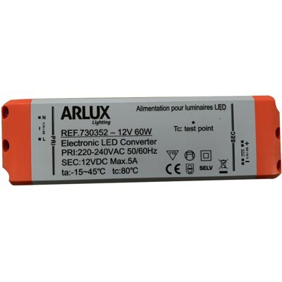 Arlux Lighting Driver 12V 60W- 5A pour MR16 - Publicité Arlux Lighting Driver 12V 60W- 5A pour MR16 - Publicité