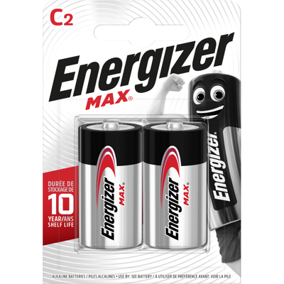 Lot de 2 piles alcaline lr14 c Max, 1.5 V, ENERGIZER - Publicité Lot de 2 piles alcaline lr14 c Max, 1.5 V, ENERGIZER - Publicité
