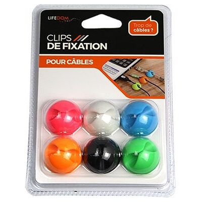 ZENITECH Clips adhésifs - Multicolores - 6 pcs - Organisation câbles - Publicité ZENITECH Clips adhésifs - Multicolores - 6 pcs - Organisation câbles - Publicité