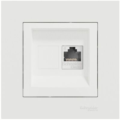 Prise rj45 complet Miluz, SCHNEIDER ELECTRIC, blanc - Publicité Prise rj45 complet Miluz, SCHNEIDER ELECTRIC, blanc - Publicité
