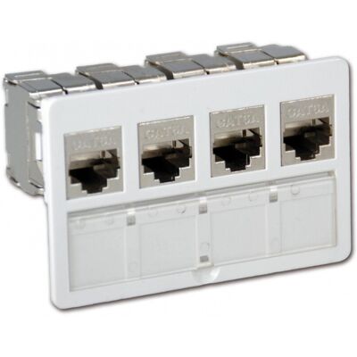 Sans marque Bloc de 4 connecteurs modulaires RJ45 cat.6 OHMTEC - Publicité Sans marque Bloc de 4 connecteurs modulaires RJ45 cat.6 OHMTEC - Publicité