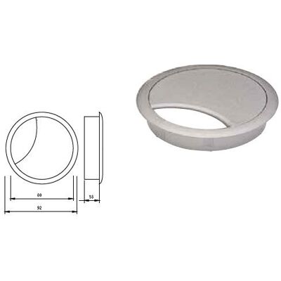 Sans marque Passe-câble 80 mm RAL9006 - Publicité Sans marque Passe-câble 80 mm RAL9006 - Publicité