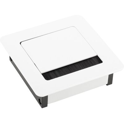 Sans marque Passe-câble ALU 100x100x29mm blanc - Publicité Sans marque Passe-câble ALU 100x100x29mm blanc - Publicité