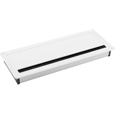 Sans marque Passe-câble ALU 240x100x29mm blanc - Publicité Sans marque Passe-câble ALU 240x100x29mm blanc - Publicité