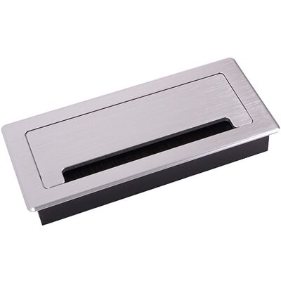 Sans marque Passe-câble amorti ALU 200x90x28mm alu brossé - Publicité Sans marque Passe-câble amorti ALU 200x90x28mm alu brossé - Publicité