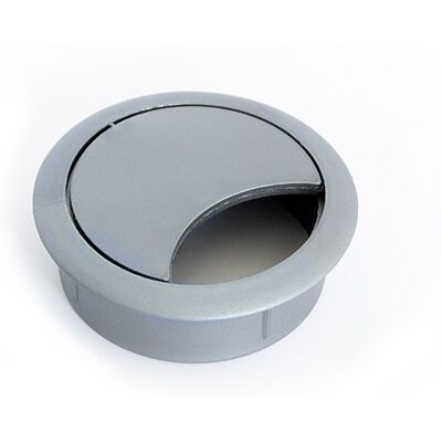 Sans marque Passe-câble plastique 60mm argenté - Publicité Sans marque Passe-câble plastique 60mm argenté - Publicité
