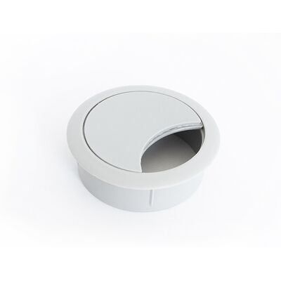 Sans marque Passe-câble plastique 60mm gris clair - Publicité Sans marque Passe-câble plastique 60mm gris clair - Publicité