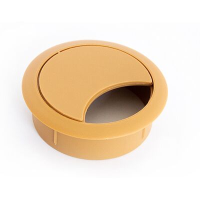Sans marque Passe-câble plastique 60mm hetre - Publicité Sans marque Passe-câble plastique 60mm hetre - Publicité