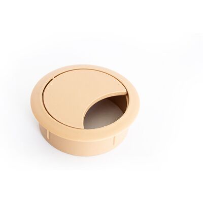 Sans marque Passe-câble plastique 60mm hetre clair - Publicité Sans marque Passe-câble plastique 60mm hetre clair - Publicité