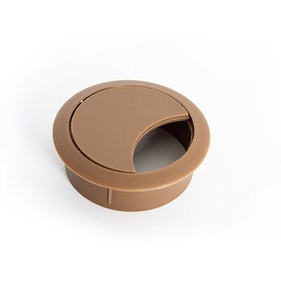 Sans marque Passe-câble plastique 60mm noyer - Publicité Sans marque Passe-câble plastique 60mm noyer - Publicité
