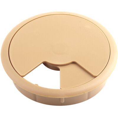 Sans marque Passe-câble plastique 80mm bouleau/érable - Publicité Sans marque Passe-câble plastique 80mm bouleau/érable - Publicité