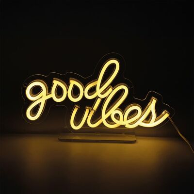 Lampe/applique neon led good vibes pvc usb + interrupteur seynave - Publicité Lampe/applique neon led good vibes pvc usb + interrupteur seynave - Publicité