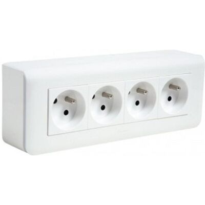 Kit mosaïque Legrand - Support de surface, 4 prises - Kit électrique - Publicité Kit mosaïque Legrand - Support de surface, 4 prises - Kit électrique - Publicité